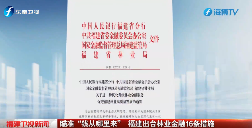 视频 | 瞄准“钱从哪里来” 福建出台林业金融16条措施